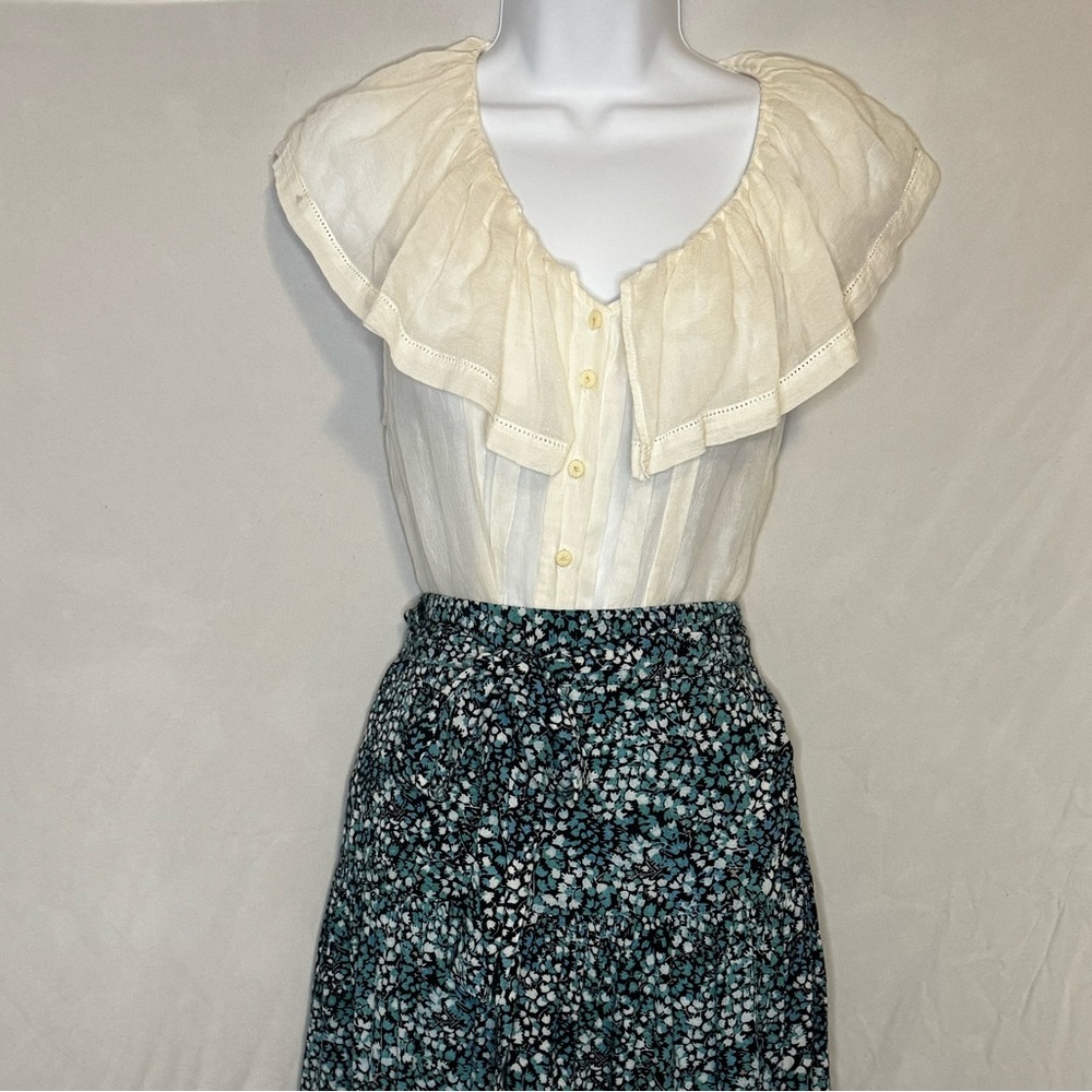 Moulinette Soeurs Blue and White Maxi Skirt
